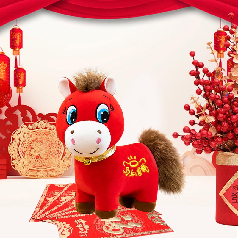 LOTADILO 2026 Chinese New Year Plush Decoration Year of The Horse Hanging Ornaments Mascot Plush for Spring Festival Lunar New Year Zodiac Souvenir Party Gift Home Office Car Window DÃ©cor (Thumbs-Up Horse) - Image 3