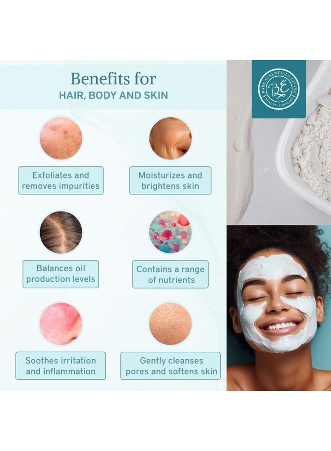 Bare Essentials Living مسحوق طين الكاولين الأبيض (12 أونصة) 100% طين أبيض طبيعي مسحوق لصنع قنابل البذور، قناع الطين الأبيض، منتجع صحي DIY، صابون، قنبلة استحمام، مزيل العرق، يمكن استخدامه كطين كاولين للحدائق - Image 3