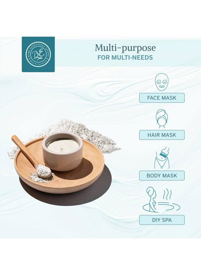 Bare Essentials Living مسحوق طين الكاولين الأبيض (12 أونصة) 100% طين أبيض طبيعي مسحوق لصنع قنابل البذور، قناع الطين الأبيض، منتجع صحي DIY، صابون، قنبلة استحمام، مزيل العرق، يمكن استخدامه كطين كاولين للحدائق - Image 2