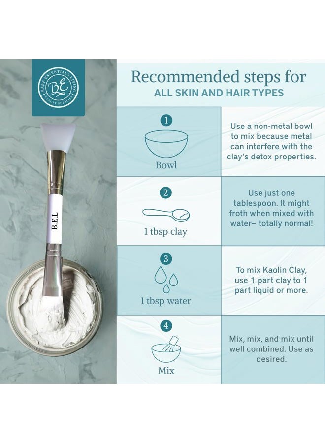 Bare Essentials Living مسحوق طين الكاولين الأبيض (12 أونصة) 100% طين أبيض طبيعي مسحوق لصنع قنابل البذور، قناع الطين الأبيض، منتجع صحي DIY، صابون، قنبلة استحمام، مزيل العرق، يمكن استخدامه كطين كاولين للحدائق - Image 5