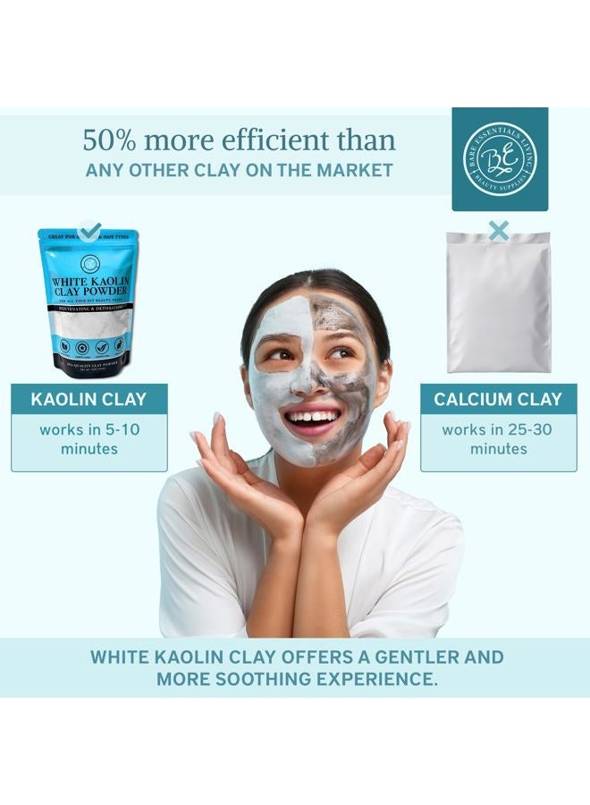 Bare Essentials Living مسحوق طين الكاولين الأبيض (12 أونصة) 100% طين أبيض طبيعي مسحوق لصنع قنابل البذور، قناع الطين الأبيض، منتجع صحي DIY، صابون، قنبلة استحمام، مزيل العرق، يمكن استخدامه كطين كاولين للحدائق - Image 4