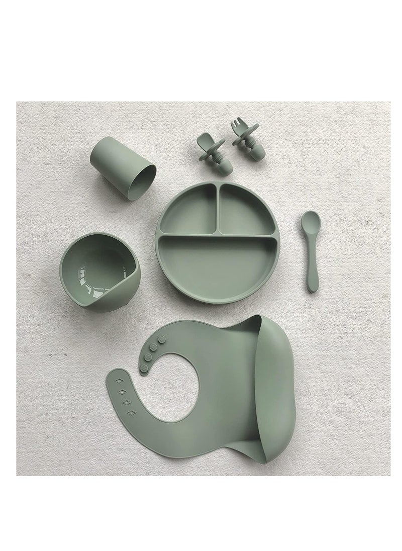 Dubkart - Baby Feeding Set, 7 Piece Silicone Set for Self Feeding, Learning & Fine Motor Skills Soft, Easy to Grip - Image 1