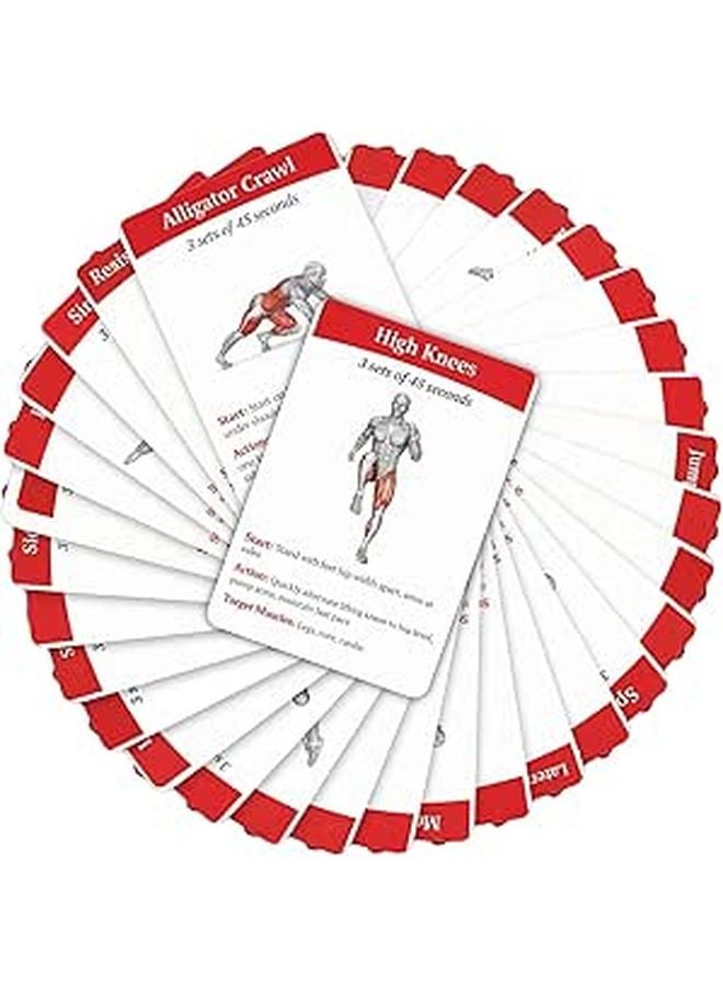 36 Piece Fitness Card Deck Portable Workout Set With Exercise Guide For Home Gym - Image 1