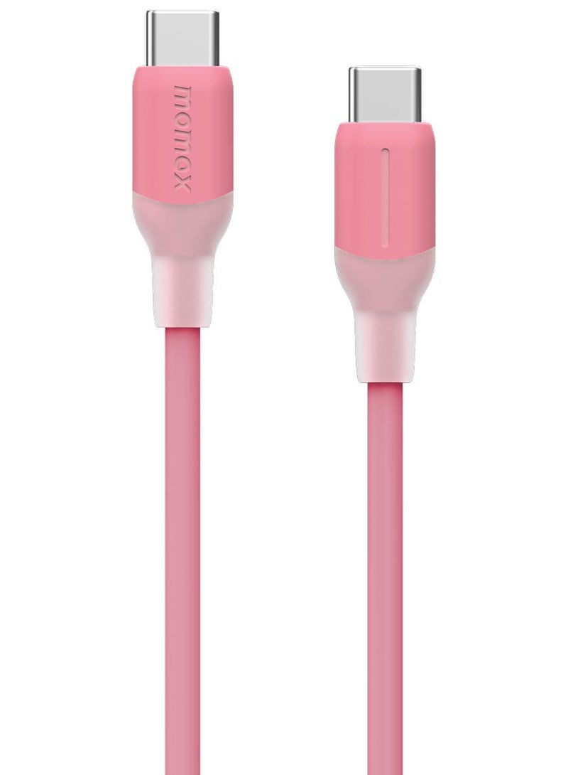 Momax 1-Link Flow [60W] USB-C to USB-C Cable 1.2 meter [MFI Certified] Fast Charge PD 3.0 - Pink - Image 4