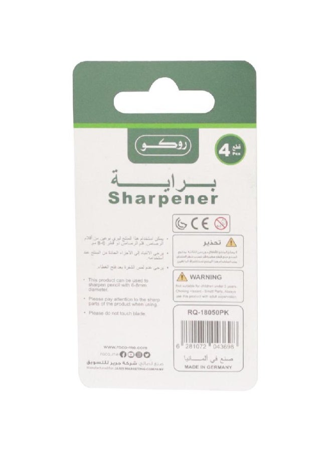 ROCO Pack of 4 Pocket Sharpeners (1 Hole-Silver) - Image 2