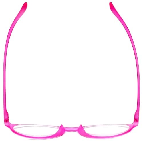 Calabria 719 Flexie Oval Flexible Reading Glasses +0.75 Fuchsia Pink Men Women Trendy Bendable Readers TR90 Durable Eyeglass - Image 3