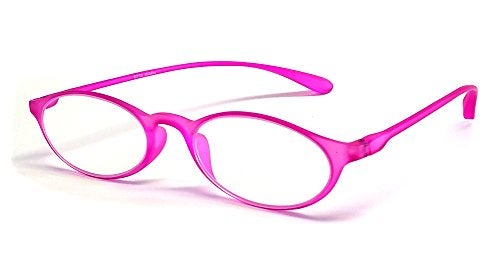 Calabria 719 Flexie Oval Flexible Reading Glasses +0.75 Fuchsia Pink Men Women Trendy Bendable Readers TR90 Durable Eyeglass - Image 1