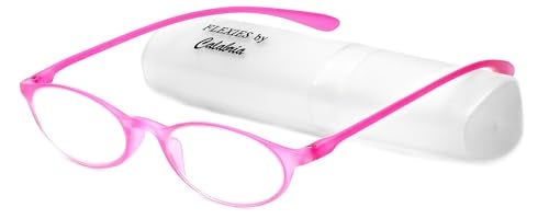 Calabria 719 Flexie Oval Flexible Reading Glasses +0.75 Fuchsia Pink Men Women Trendy Bendable Readers TR90 Durable Eyeglass - Image 2