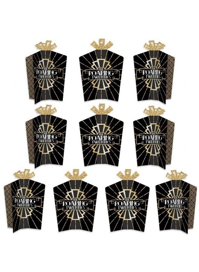 Big Dot of Happiness - Roaring 20’S Table Decorations 1920S Art Deco Jazz Party Fold And Flare Centerpieces 10 Count - Image 1