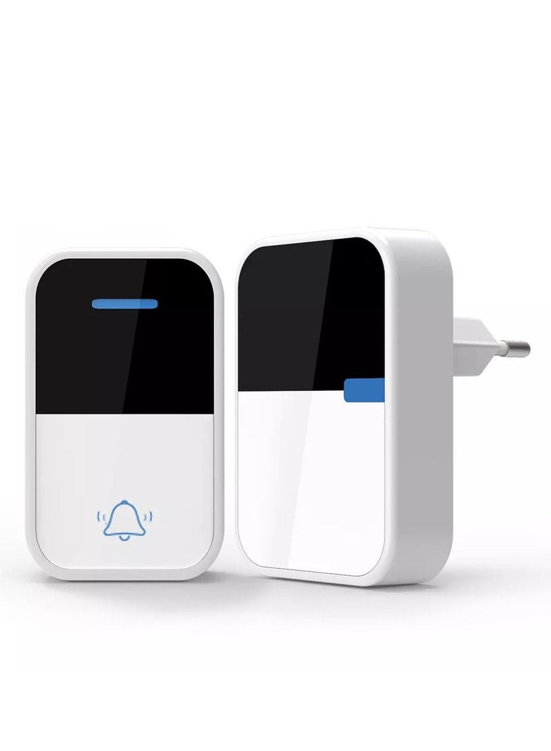 HOMESTAR Wireless Doorbell Self Powered Generation Waterproof 150M Range UK Plug White - Image 1