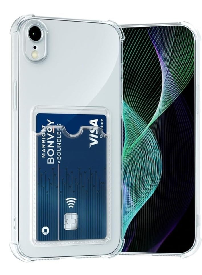 Wallet Phone Case Slim Fit Card Slot Transparent Case Protective Soft Shockproof Case with Card Holder For Iphone XR - Image 1