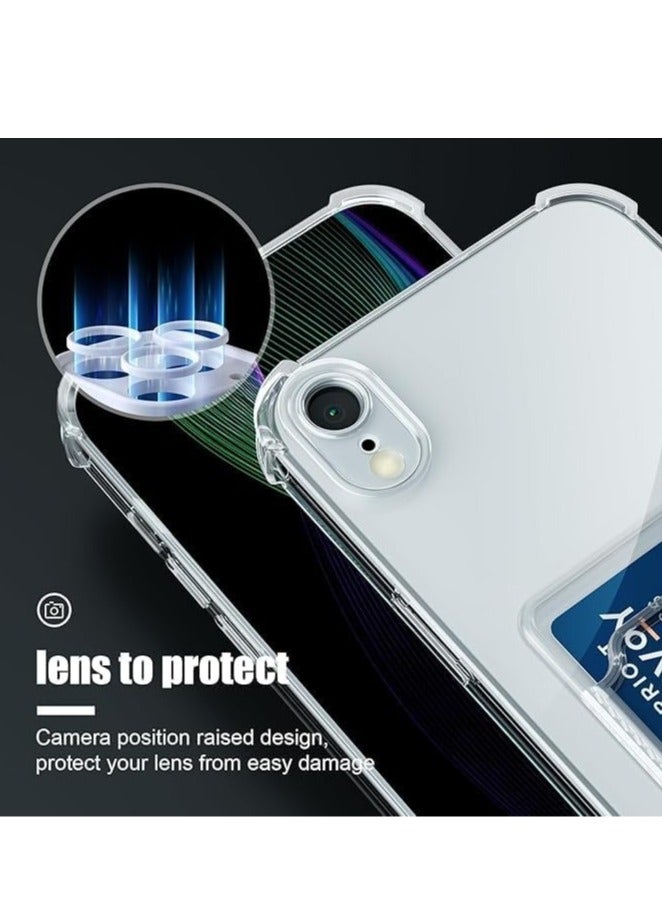 Wallet Phone Case Slim Fit Card Slot Transparent Case Protective Soft Shockproof Case with Card Holder For Iphone XR - Image 5