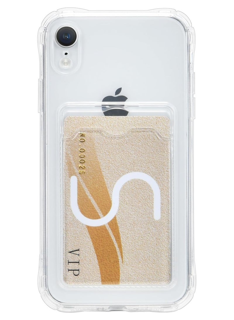 Generic Wallet Phone Case Slim Fit Card Slot Transparent Case Protective Soft Shockproof Case with Card Holder For Iphone XR  - Image 1