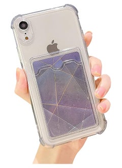 Generic Wallet Phone Case Slim Fit Card Slot Transparent Case Protective Soft Shockproof Case with Card Holder For Iphone XR  - Image 2