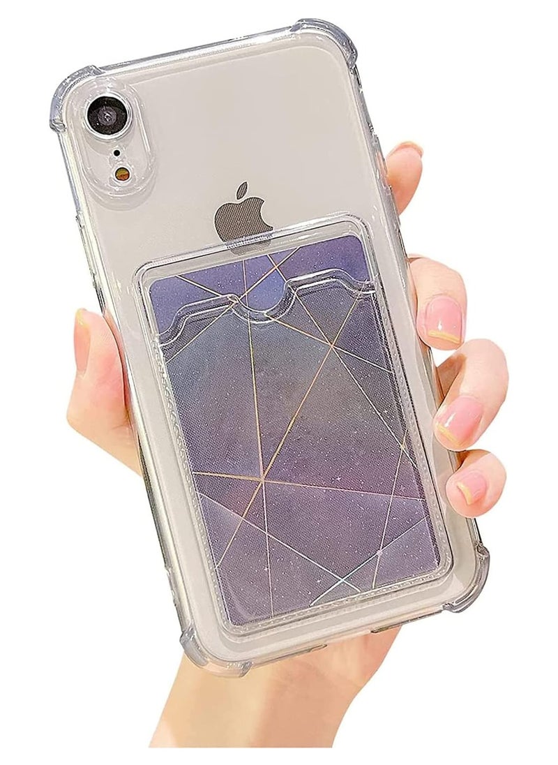 Generic Wallet Phone Case Slim Fit Card Slot Transparent Case Protective Soft Shockproof Case with Card Holder For Iphone XR  - Image 2