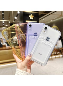Generic Wallet Phone Case Slim Fit Card Slot Transparent Case Protective Soft Shockproof Case with Card Holder For Iphone XR  - Image 3