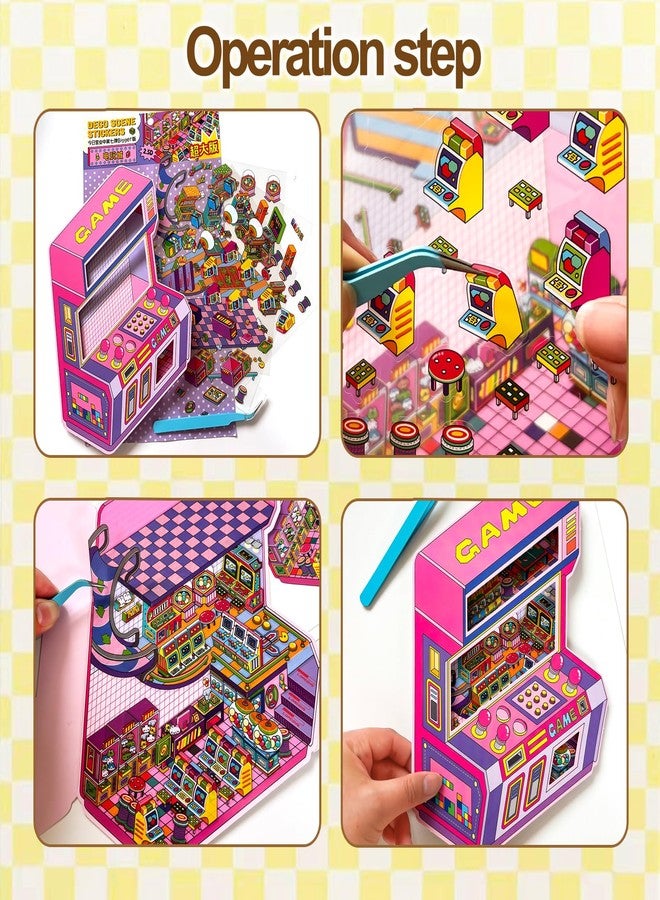 NatldGs 8 Sets Big Foldable DIY 3D House Sticker Scene - Fun 3D Stickers for Adults Kids Relief Stress Pass The Time - Image 4