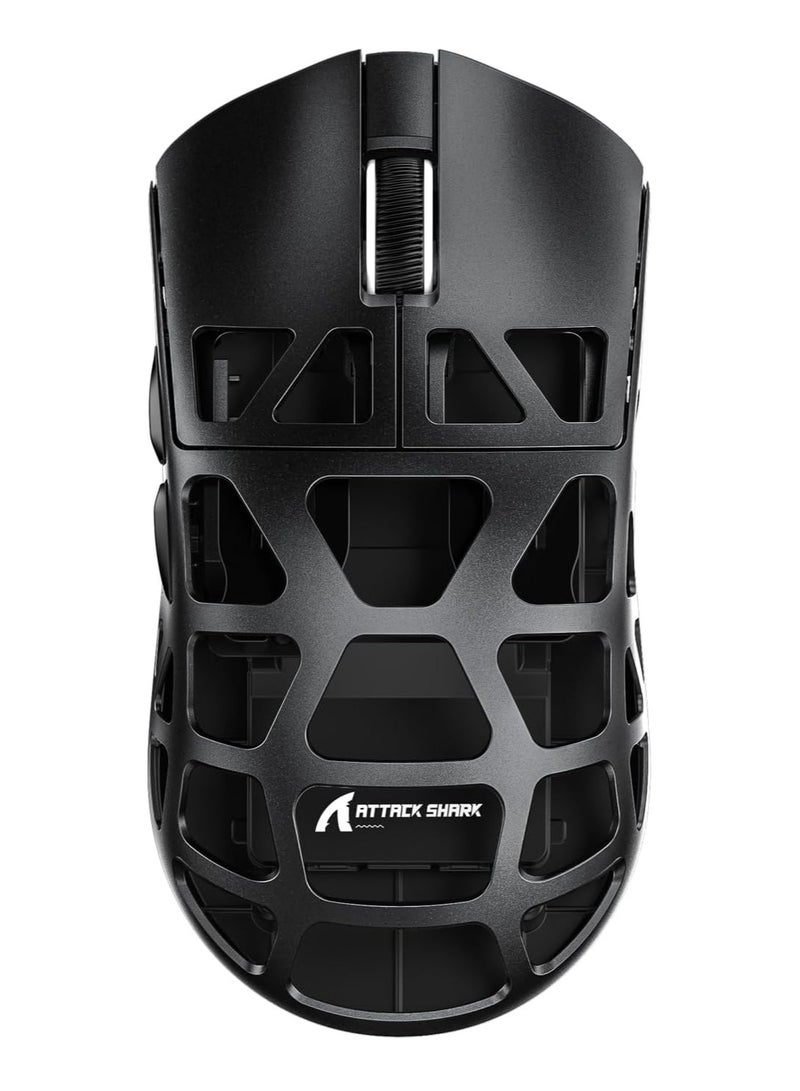 Attack Shark Superlight Magnesium Alloy Wireless Gaming Mouse R3 46g , BT/2.4Ghz/Wired Computer Mouse, 8000Hz Wireless Polling Rate, PAW3395 26K DPI Sensor, Programmable Mice, PC/Laptop/Mac - black - Image 1