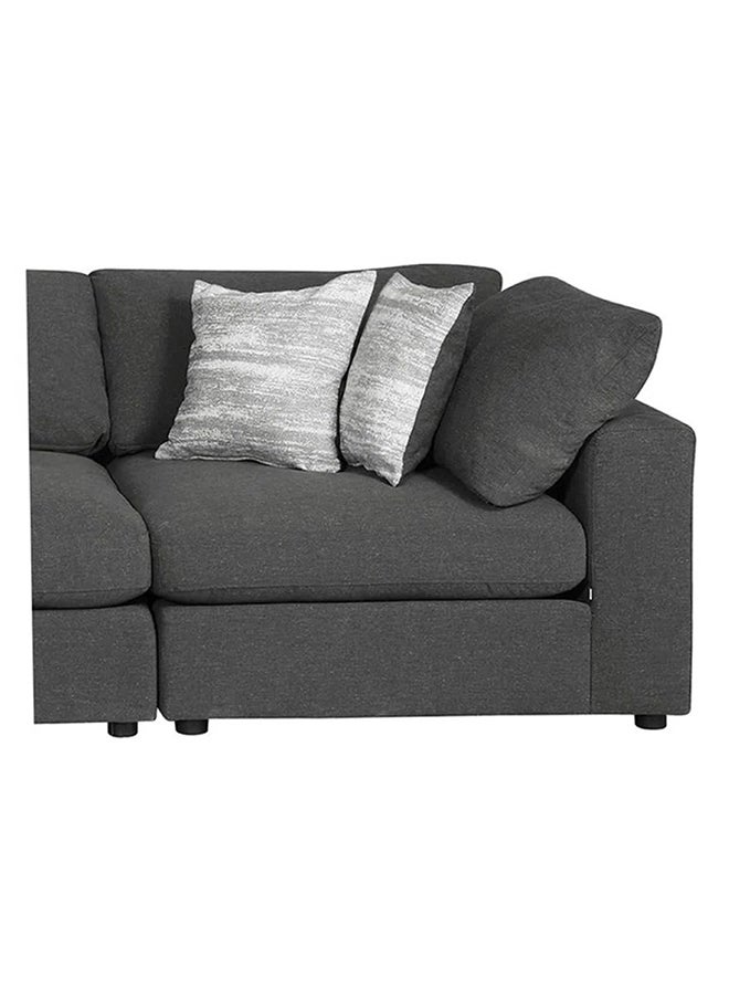 Homzmart Swedish Wood And Linen L-Shape Sofa And Metal And Marble Wood Coffee Table - Multi Color  - Image 5