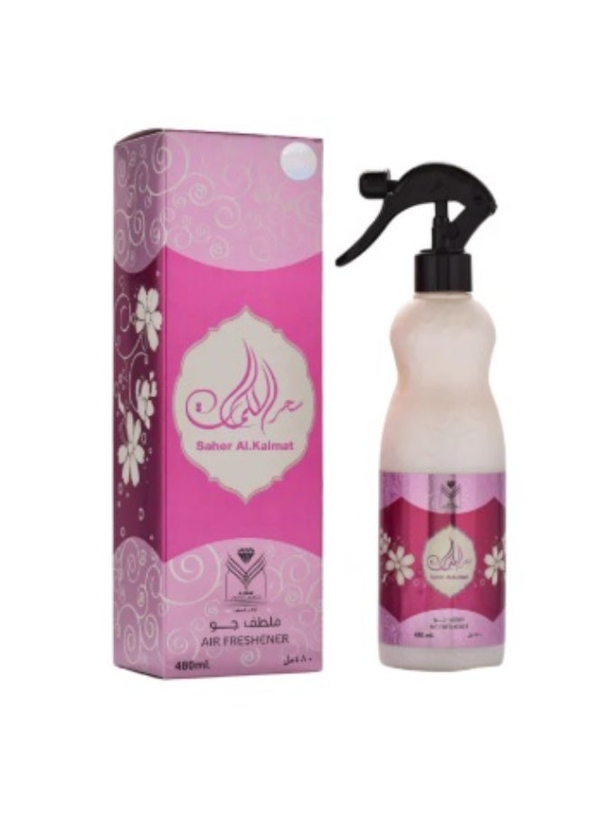 AL MAS Air Freshener Saher Al.Kalmat 480 ml - Arabian Floral Accents with Spice hints Fragrance | Long-Lasting Natural Aged Oud Scent for Home, Car & Office - Image 2
