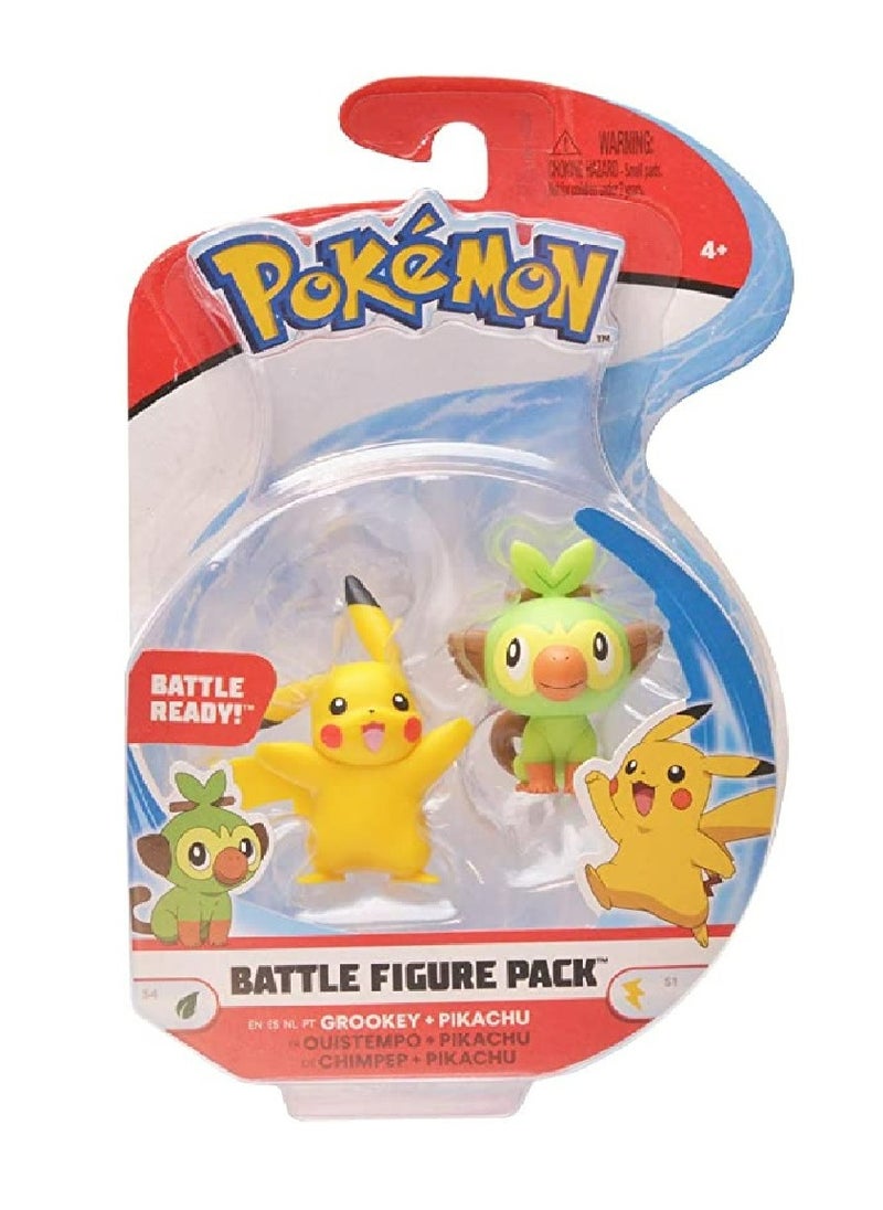 Pokemon Pokemon, Battle Figure Pack,  Grookey And Pikachu Battle Figure Pack 