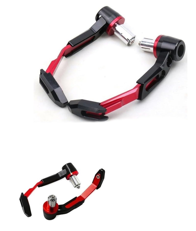 Taç Universal Motorcycle Handlebar Brake Clutch Lever Guard, CNC Aluminium Hand Protector,Pack of 2 (RED) - Image 1