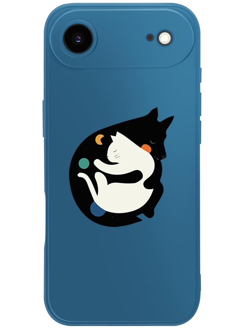 Theodor Protective Slim Fit Case Liquid Silicone Cover with Full Body Protection Anti-Scratch Shockproof Case For Apple iPhone 17 Air (Blue) More Hugs - Image 1