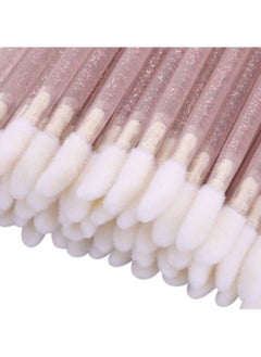 SYOSI SYOSI 100 Pcs Disposable Crystal Lip Brushes Make Up Lip Brushes Lipstick Lip Gloss Wands Eyeshadow Brushes Applicator Tool Makeup Beauty Tool Kits (Pink)  - Image 3