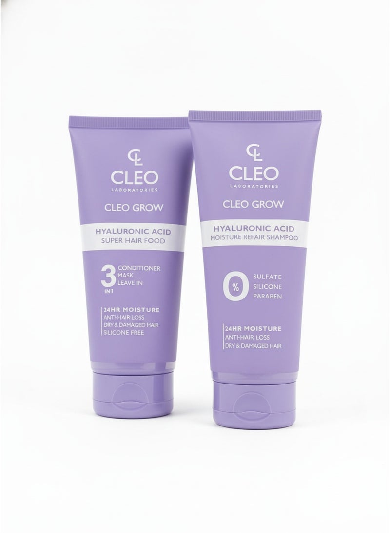 Cleo set of 2 pcs ( shampoo and conditioner 3 in 1) with hyaluronic acid - Image 1