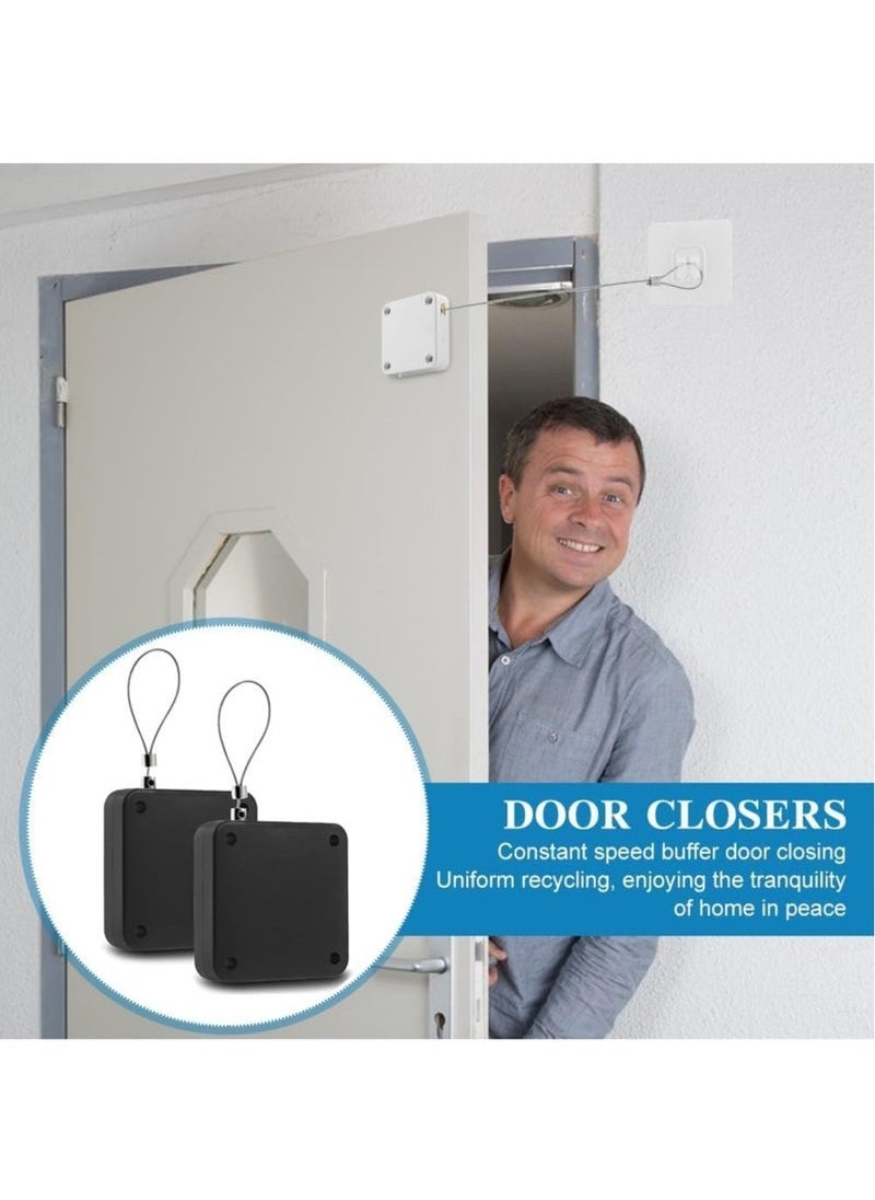 Generic Door Closer, Automatic Sensor Door Closer, Punch-Free Multifunctional Door Closer, Residential Commercial Auto Door Closer,1200g Tensile Strength, Door Closer for Bedroom/Office/Home(2 Pack)  - Image 2