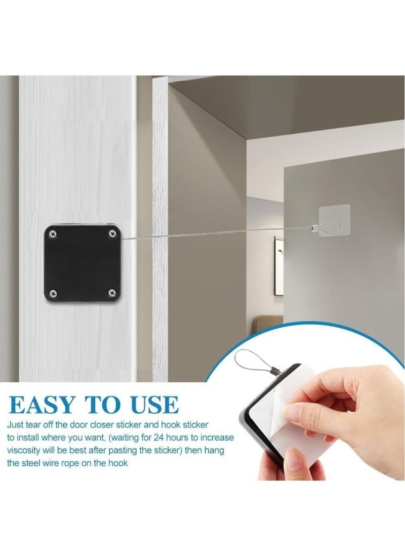 Generic Door Closer, Automatic Sensor Door Closer, Punch-Free Multifunctional Door Closer, Residential Commercial Auto Door Closer,1200g Tensile Strength, Door Closer for Bedroom/Office/Home(2 Pack)  - Image 3