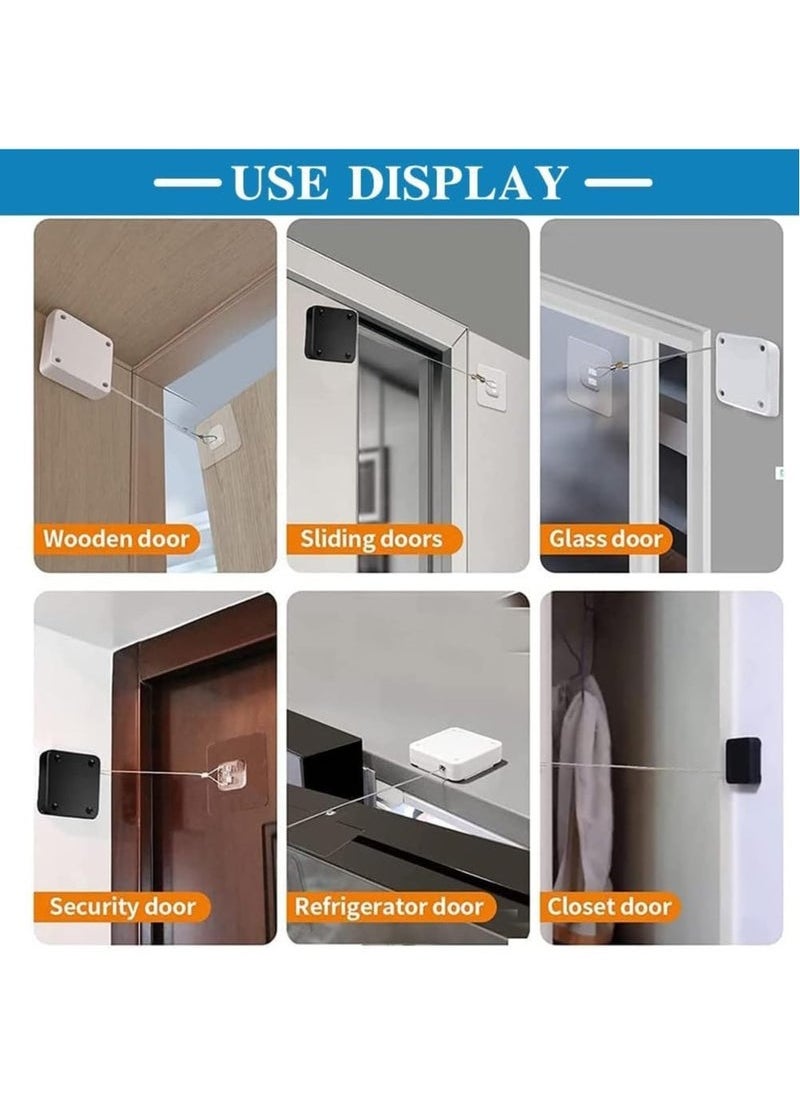 Generic Door Closer, Automatic Sensor Door Closer, Punch-Free Multifunctional Door Closer, Residential Commercial Auto Door Closer,1200g Tensile Strength, Door Closer for Bedroom/Office/Home(2 Pack)  - Image 4