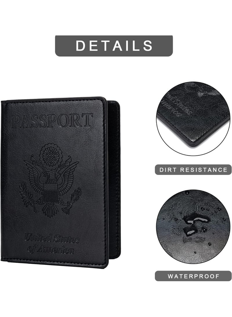 2 Pcs Passport Holders, Ultra Slim Passport Wallet, PU Leather Passport Cover for Women and Men - Image 4