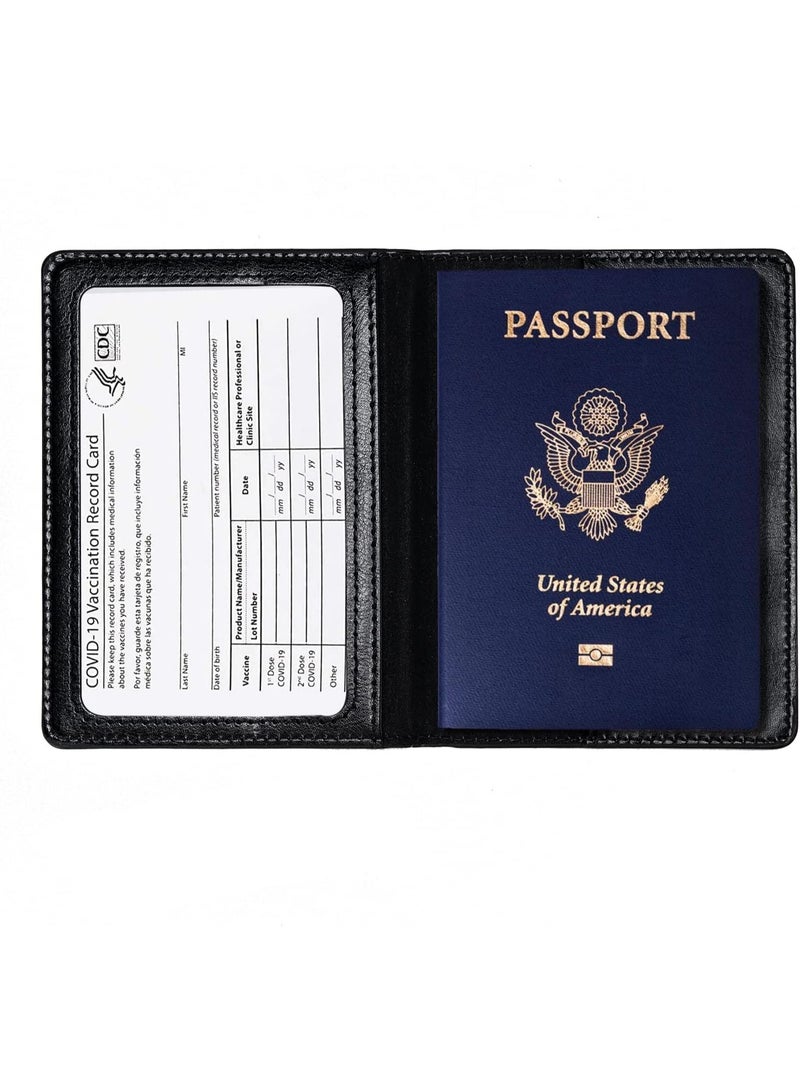 2 Pcs Passport Holders, Ultra Slim Passport Wallet, PU Leather Passport Cover for Women and Men - Image 2