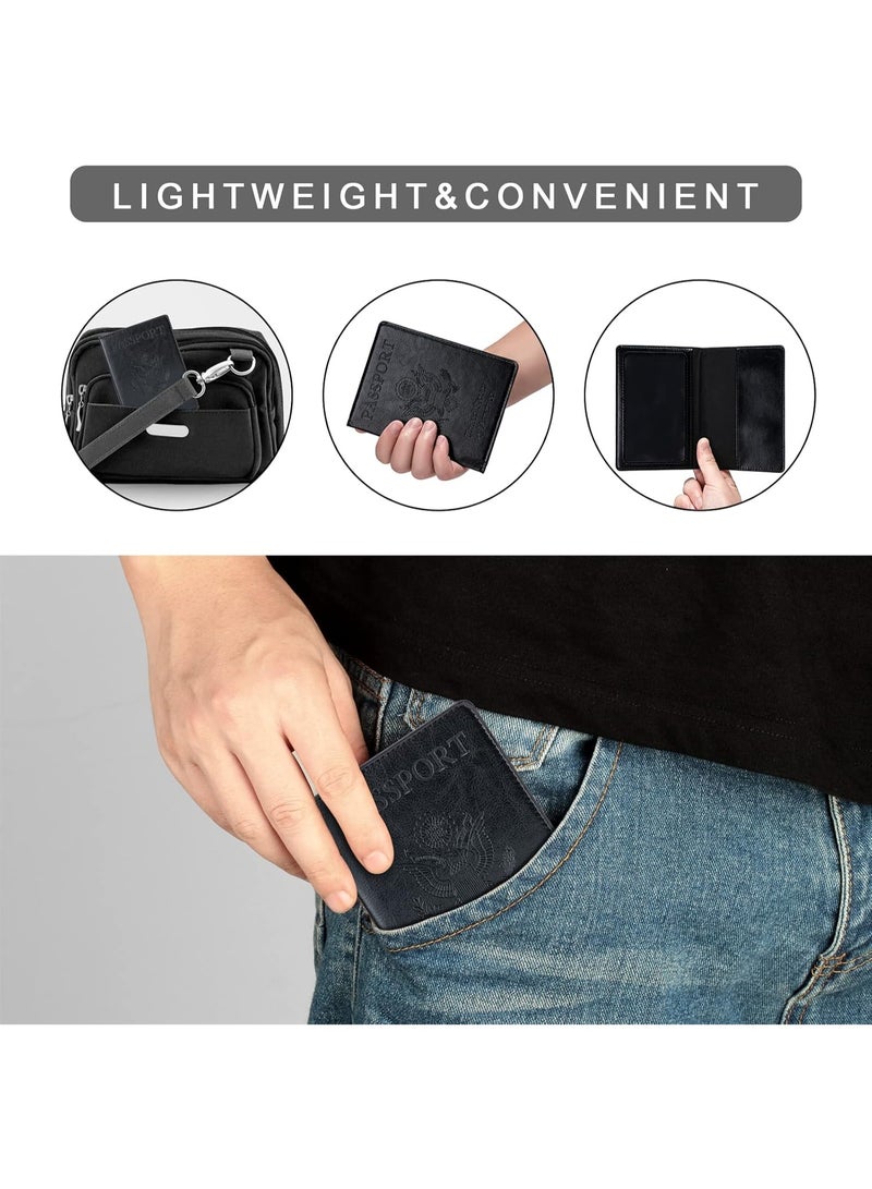2 Pcs Passport Holders, Ultra Slim Passport Wallet, PU Leather Passport Cover for Women and Men - Image 4