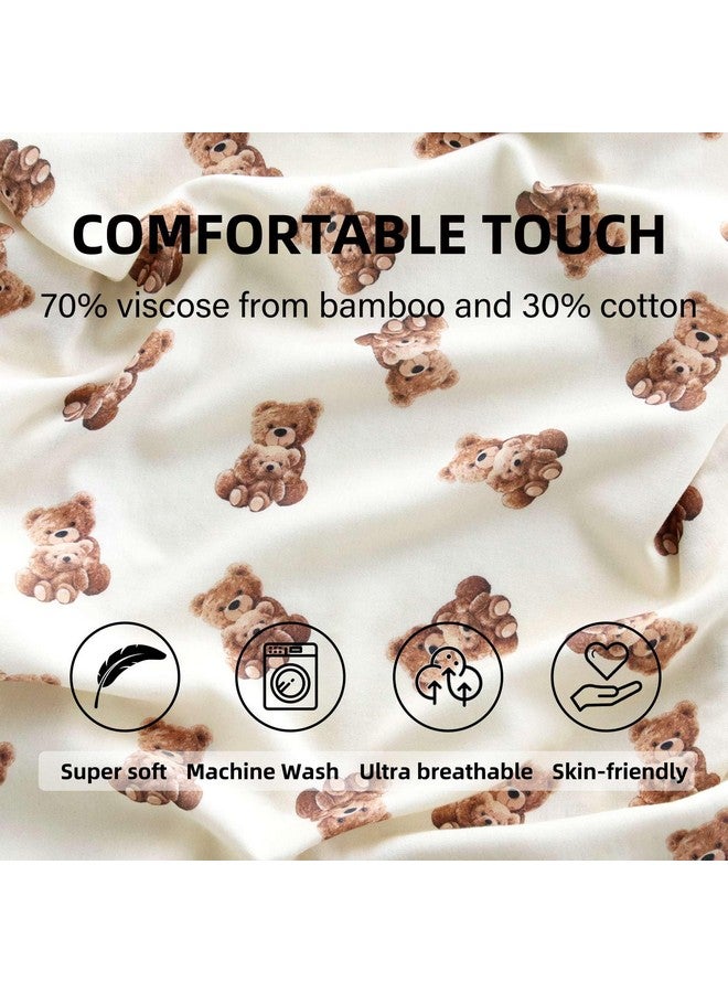 LifeTree Diaper Changing Pad Cover for Boys Girls - Soft Muslin Fitted Changing Table Sheets - 16"x32" 70% Viscose from Bamboo and 30% Cotton Blend - Bear Pattern - Image 2