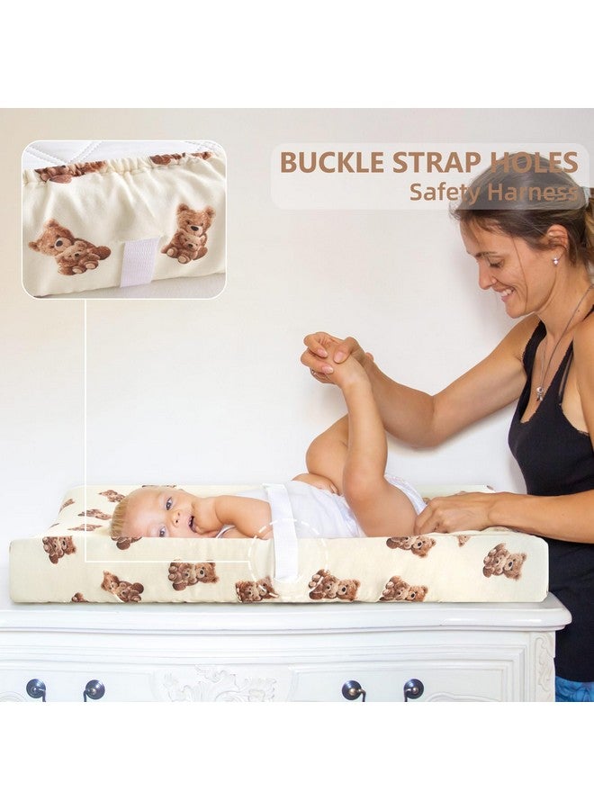 LifeTree Diaper Changing Pad Cover for Boys Girls - Soft Muslin Fitted Changing Table Sheets - 16"x32" 70% Viscose from Bamboo and 30% Cotton Blend - Bear Pattern - Image 3