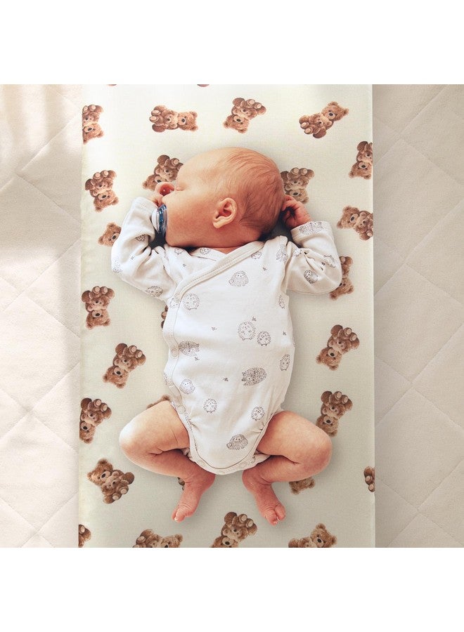 LifeTree Diaper Changing Pad Cover for Boys Girls - Soft Muslin Fitted Changing Table Sheets - 16"x32" 70% Viscose from Bamboo and 30% Cotton Blend - Bear Pattern - Image 5