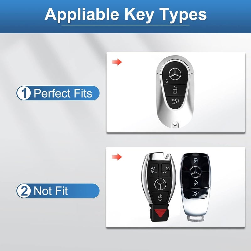 7Cylinder Soft TPU Key Fob Cover with Keychain for Mercedes Benz S-Class/G-Class/E-Class - Image 2
