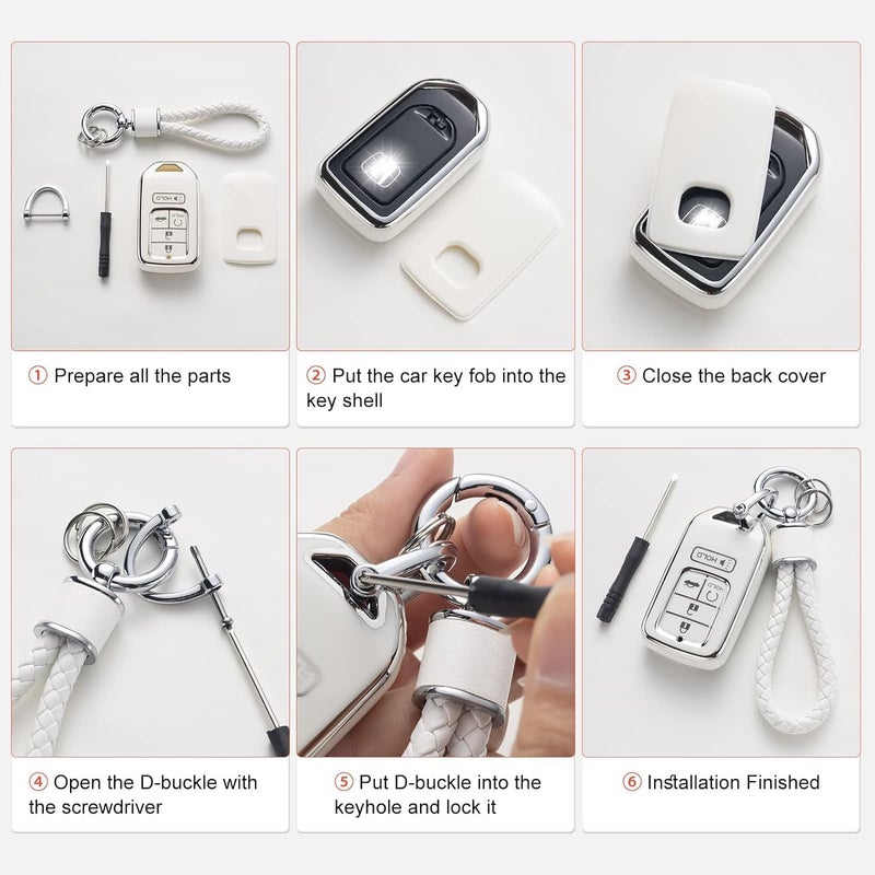 7Cylinder Soft TPU Key Fob Cover with Keychain for Mercedes Benz S-Class/G-Class/E-Class - Image 5