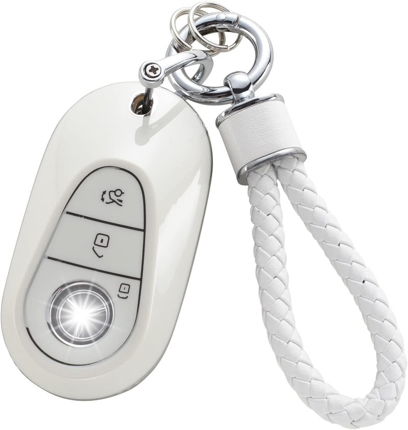 7Cylinder Soft TPU Key Fob Cover with Keychain for Mercedes Benz S-Class/G-Class/E-Class - Image 1