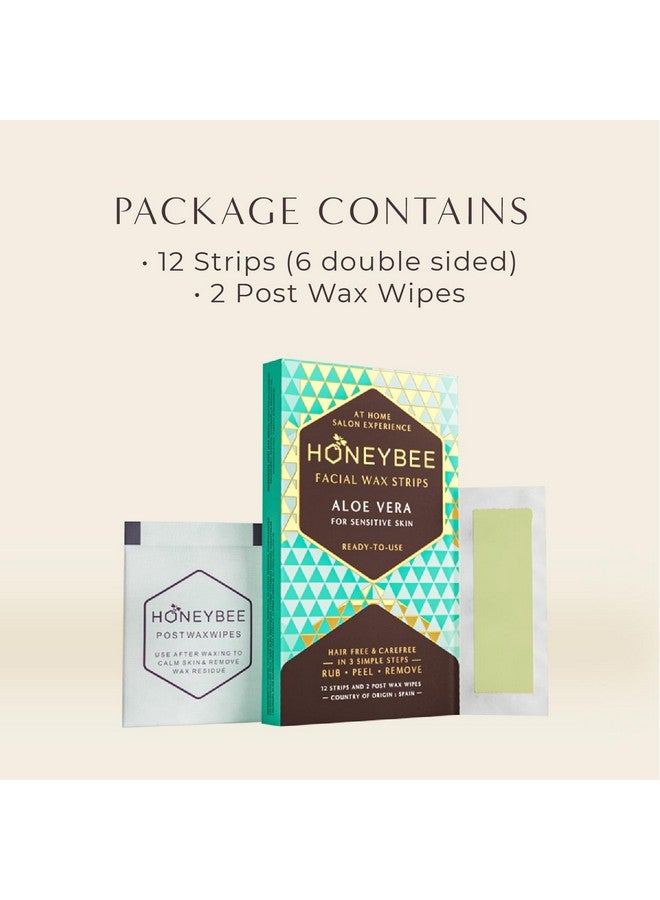 HoneyBee Aloe Vera Facial Wax Strips | Waxing Strips For Women | For Upper Lips, Chin, Fingers & Toes | Hair Removal For Sensitive Skin | Pack Of 2 - Image 2