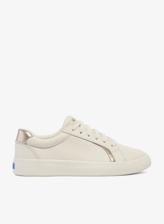 Keds Women's Pursuit Lace Up Leather Casual Sneaker Beige - Image 1