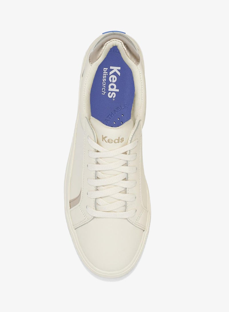 Keds Women's Pursuit Lace Up Leather Casual Sneaker Beige - Image 5