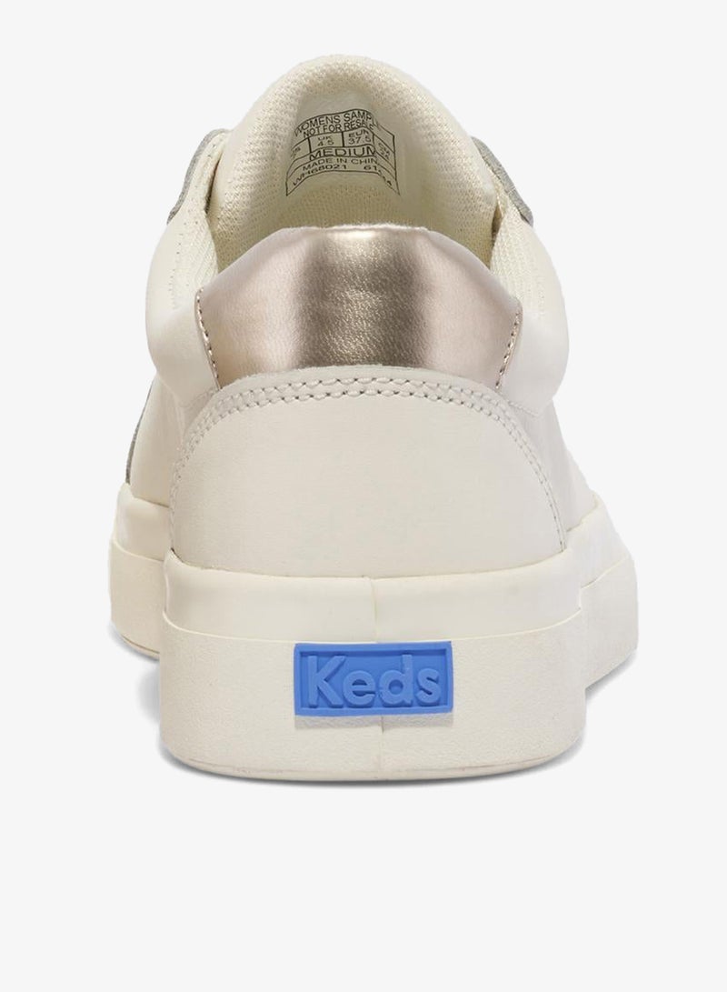Keds Women's Pursuit Lace Up Leather Casual Sneaker Beige - Image 2