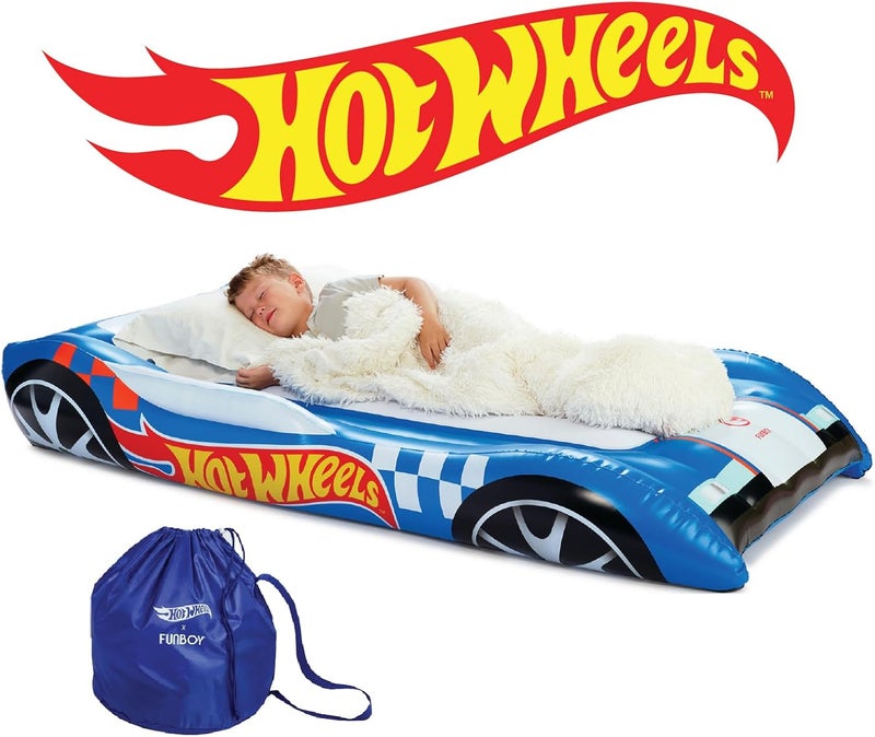 FUNBOY Hot Wheels  FUNBOY Kids Sleepover Bed  Air Mattress Perfect for Sleepovers Includes Carrying Storage Bag Twin  - Image 3