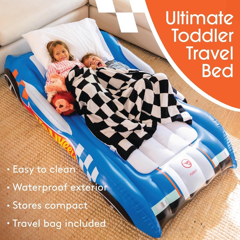 FUNBOY Hot Wheels  FUNBOY Kids Sleepover Bed  Air Mattress Perfect for Sleepovers Includes Carrying Storage Bag Twin  - Image 2