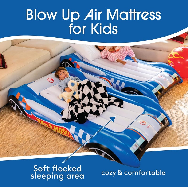 FUNBOY Hot Wheels  FUNBOY Kids Sleepover Bed  Air Mattress Perfect for Sleepovers Includes Carrying Storage Bag Twin  - Image 4