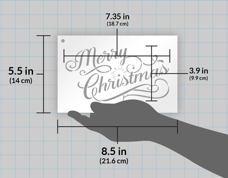 Studio R 12 Merry Christmas Stencil by StudioR12 | Elegant Vintage Word Art - Reusable Mylar Template | Painting, Chalk, Mixed Media | Use for Journaling, DIY Home Decor - CHOOSE SIZE (8.5" x 5.5") - Image 3