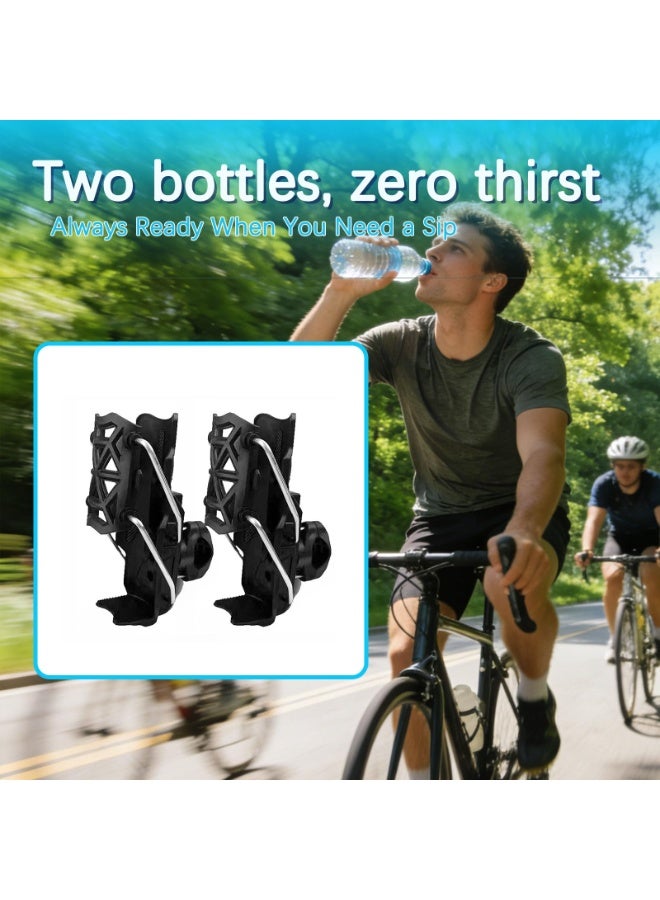 2PCS 360 Degree Adjustable Bike Motorcycle Handlebar Water Bottle Cup Holder Cage Mount - Image 2